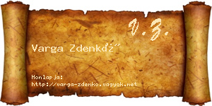 Varga Zdenkó névjegykártya